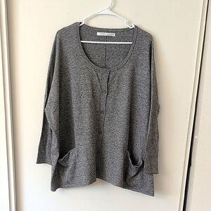 Susana Monaco Womens XS Cardigan Sweater Gray Contemporary Classic Minimalist